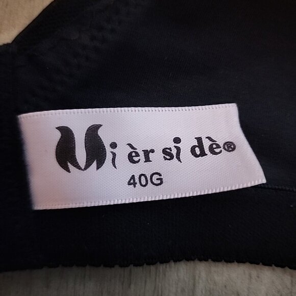 Mierside Bra 40G Black Underwire Unlined Cotton Blend - Picture 3 of 4